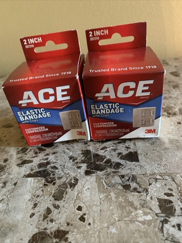 2er-Pack 3M ACE Elastische Bandage mit Clips 2”x51.2” - NEU IM KARTON! SCHNELL!