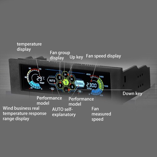Fan Controller for PC Chassis Fan Speed Adjuster 5 Cooling Fans CPU Fan Control - Afbeelding 5 van 8