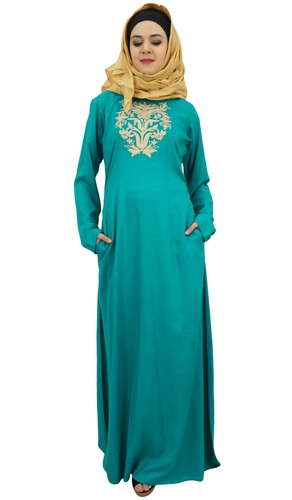 Bimba Women Turquoise Long Rayon Maxi 
