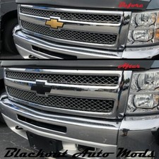 Matte Black Vinyl Bowtie Grill Emblem Overlay 2007-2013 Chevrolet Silverado 1500 Matte Black Vinyl Bowtie Grill Emblem Overlay 2007-2013 Chevrolet Silverado 1500
