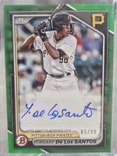 2024 Bowman Yordany De Los Santos Green Paper Prospect Auto #85 /99 PPRA-YD Pira