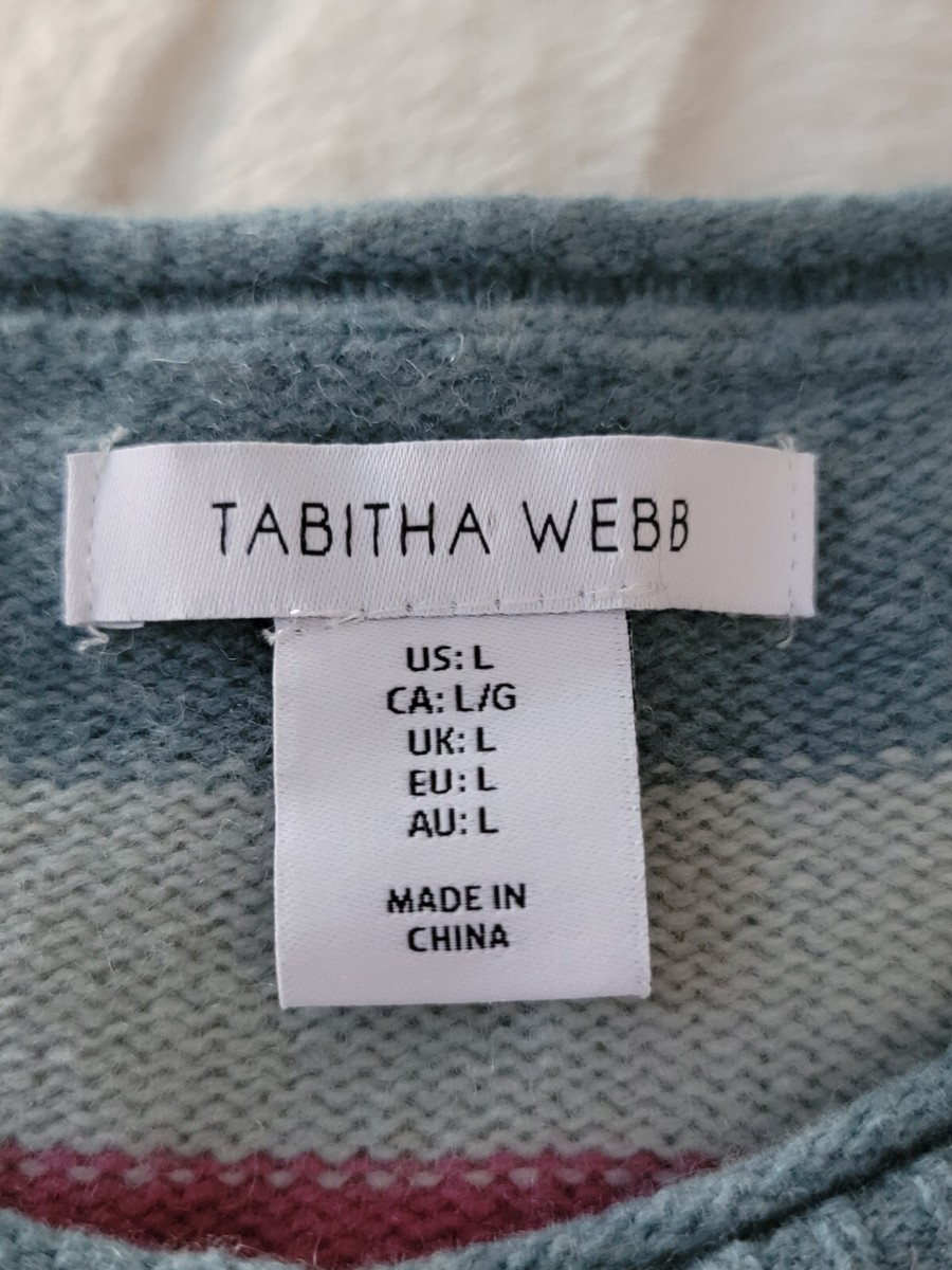 Tabitha Webb Cardigan Sweater Women's Large Wool Blend Fair Isle