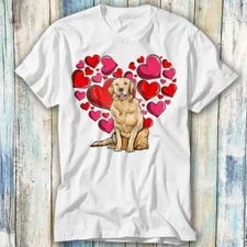 Golden Retriever Dog Valentine Heart Cute T Shirt Meme Gift Top Tee Unisex 1124