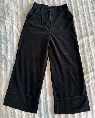 Forever 21 Contemporary Black Corduroy Flare Pants Size S Cropped High  Waist