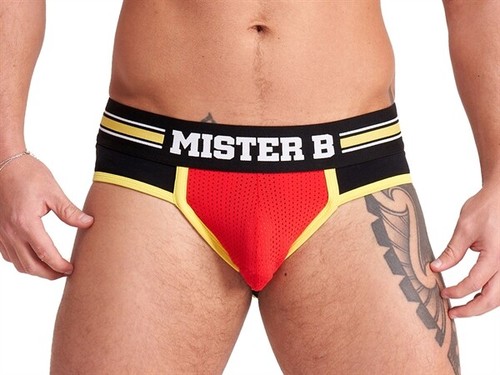 MISTER B URBAN JOCK BRIEFS MENS OPEN BACKED MESH FRONTED UNDERWEAR - Picture 4 of 7