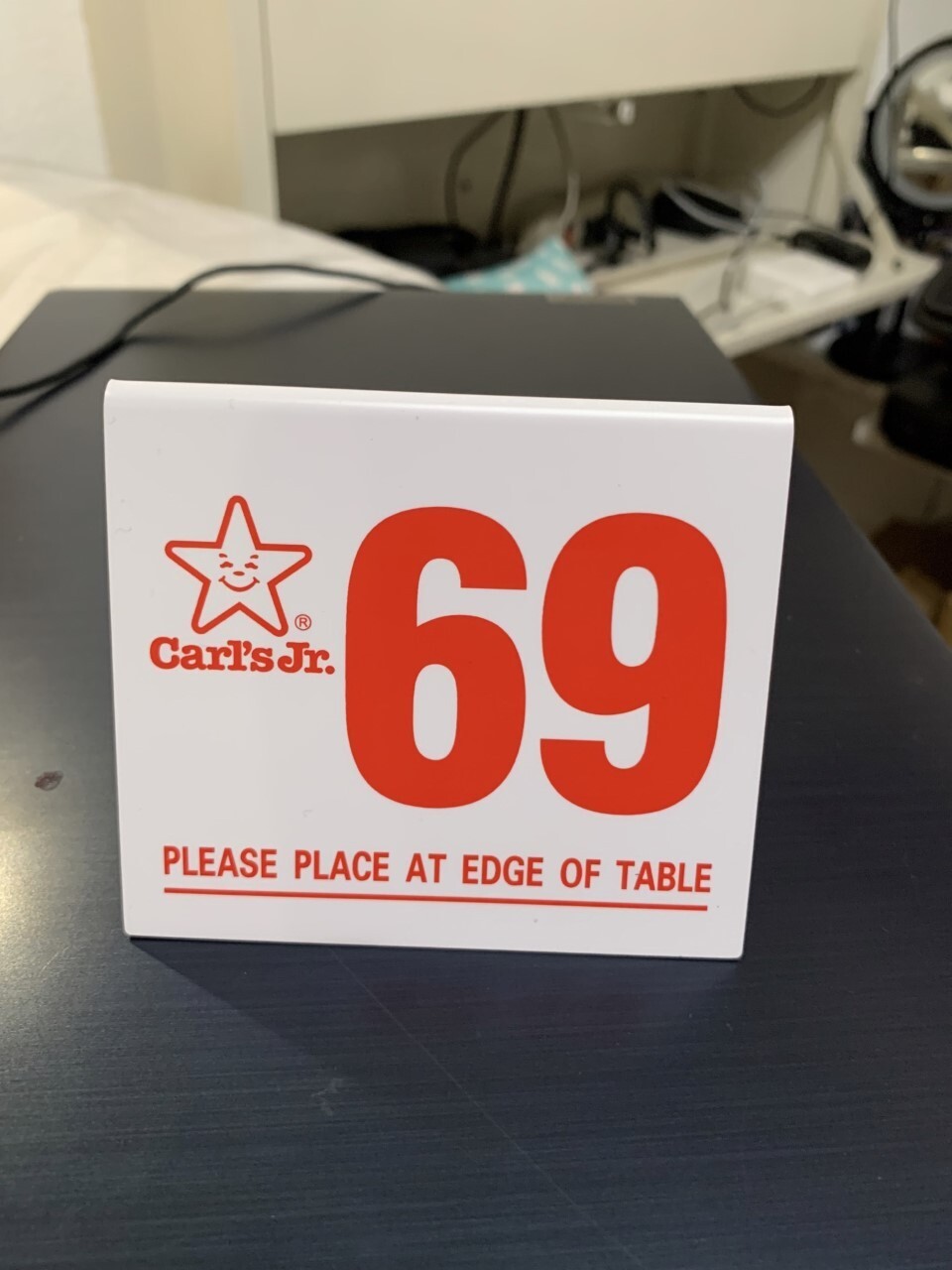 Classic Carl's Jr Table Tent Sign 69