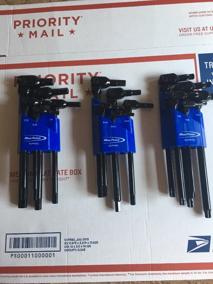 Blue Point Metric, SAE And Torx Pivot Head Wrench Sets. 3 Sets - Image 2 of 4