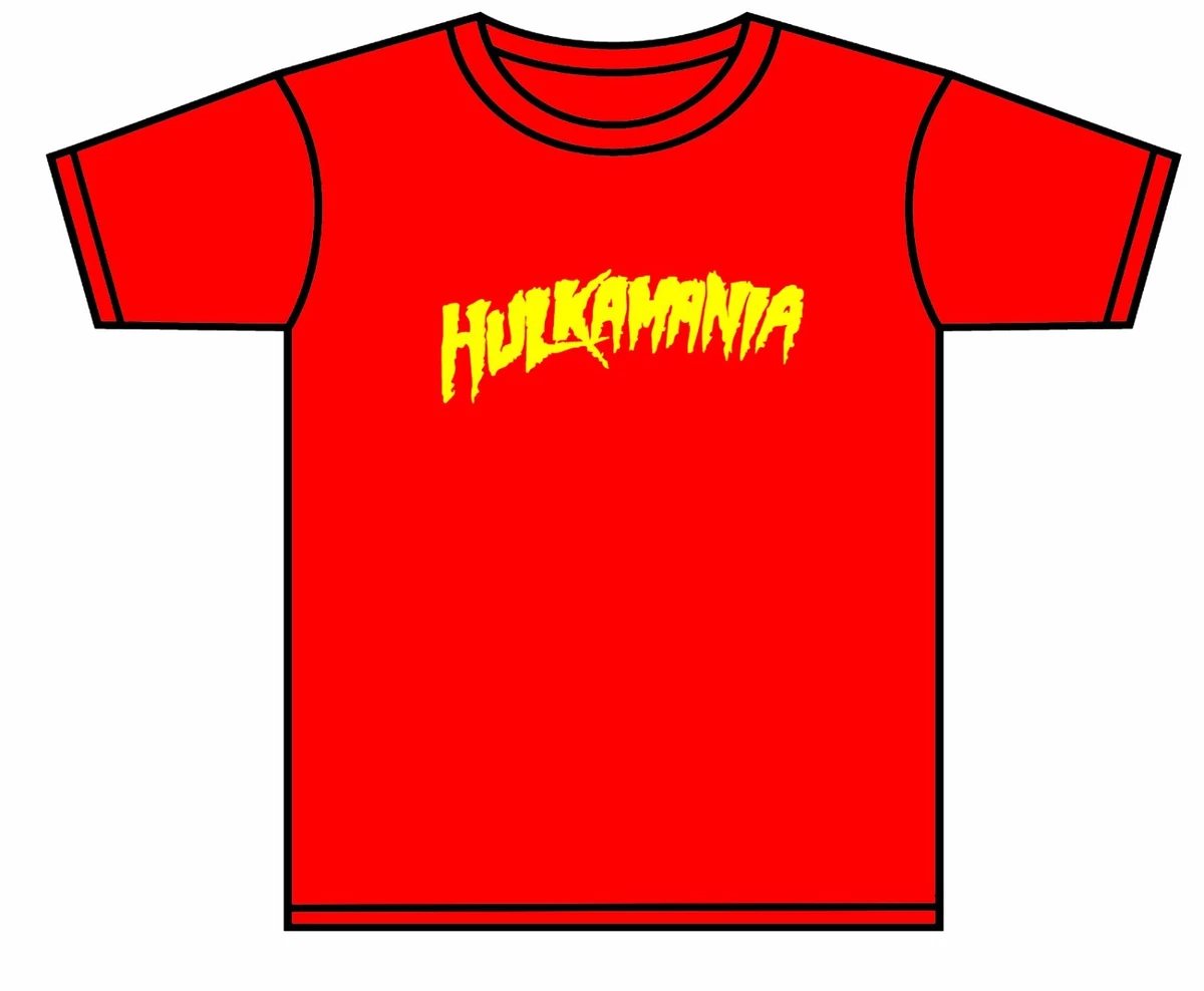 HULKAMANIA T SHIRT HULK HOGAN WRESTLEMANIA T SHIRT ASST COLOURS 0 4 YEARS NEW