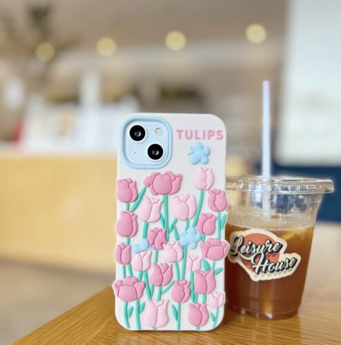Lady Girls Lovely Tulip Phone Case Cover for iPhone 11 12 13 14 Pro Max XS XR 78 - Picture 1 of 14