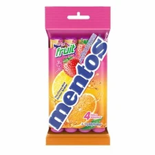 Mentos Chewy Fruit Flavor Candy Roll, 14 Pieces (Pack of 4) (Imported from Israe