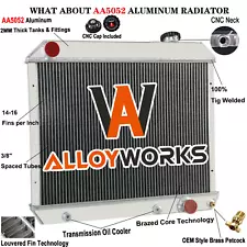 284 4 Row Aluminum Radiator For 1963-1966 Chevy C/K C10 C20 K30 Pickup Suburban