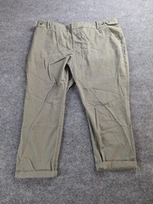 Ava  Viv Women's Sz 26W Green Ankle High Rise Fitted Hip  Thigh Chino Pants