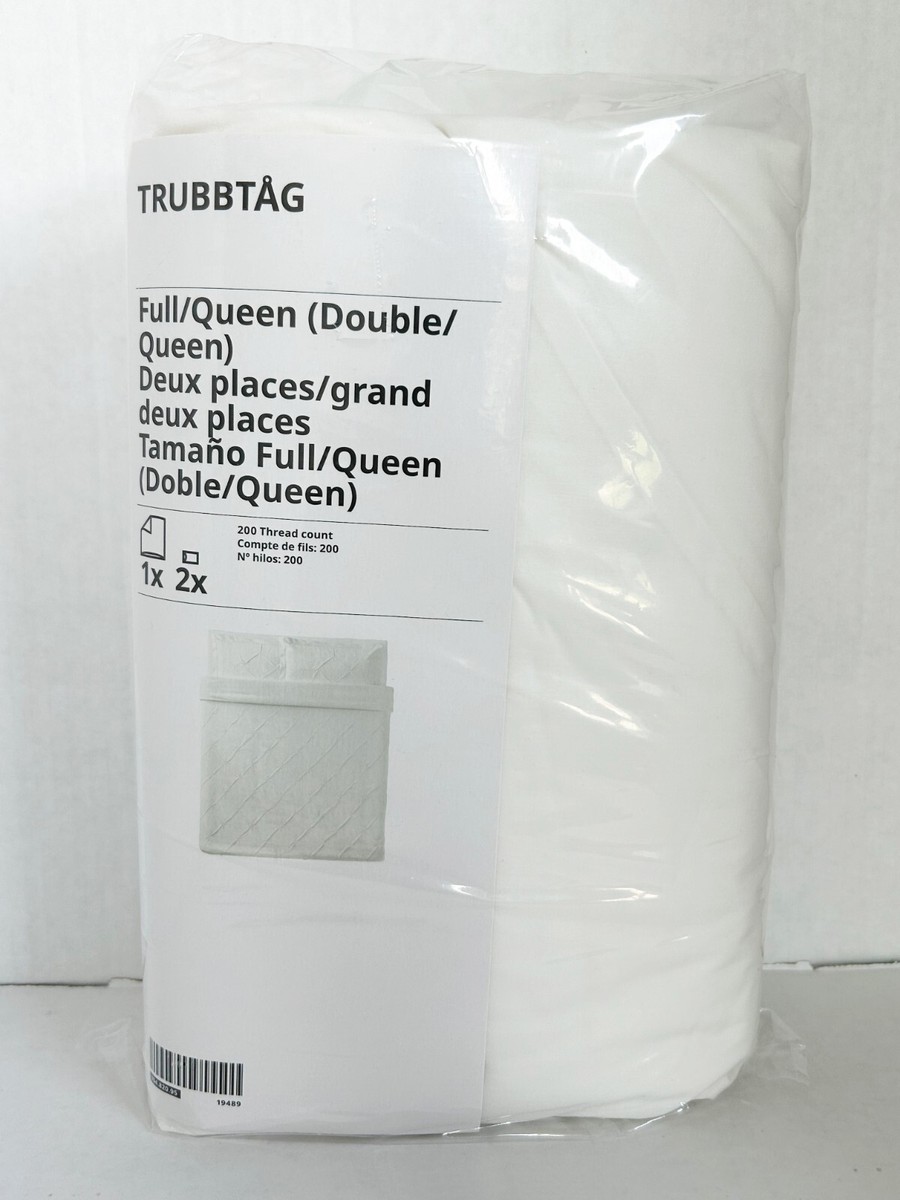 IKEA TRUBBTAG ホワイトカバー 200cm x 200cm Ikea TRUBBTÅG duvet cover and 2 pillowcases, 200 x 200/50 x