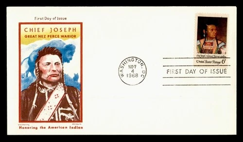 DR WHO 1968 FDC INDIAN CHIEF JOSEPH JACKSON/CHICKERING CACHET M75642