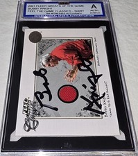 2001 Fleer Grandi del Gioco Senti il Gioco Classici Bob Knight Patch Auto ISA