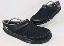 KURU Mens Draft Slipper Shoe Size 12 Black Mesh Slip On Clog Rubber Sole