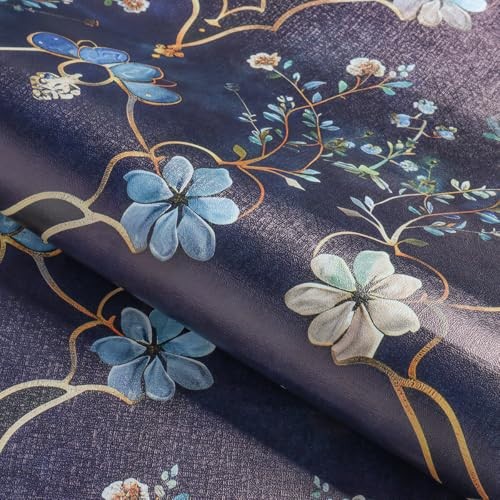 Dark Floral Peel and Stick Wallpaper Vintage Floral Contact 16.9" x 118.1" - Picture 5 of 6