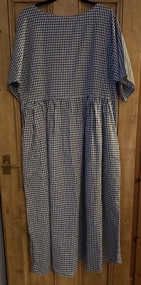 Love & Squalor Clara Dress Size L Handmade Organic Cotton Black & White Gingham