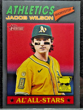 Jacob Wilson 2026 Topps Heritage #17 DARK GREY Border SP Athletics Rookie Cup