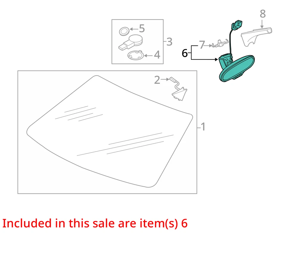 Rear View Mirror With Automatic Dimming Fits 15-19 AUDI S3 6780472 - Image 3 of 4