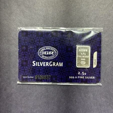 2.5 Gram Silver Bar - IGR .999 Fine Silver In Certified Assay