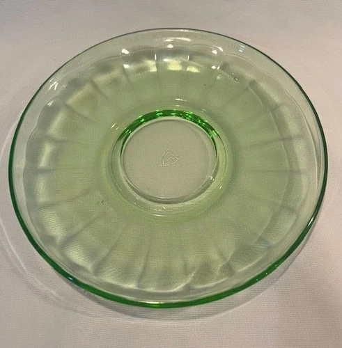 Vintage Federal Green Depression Uranium Glass Saucer only
