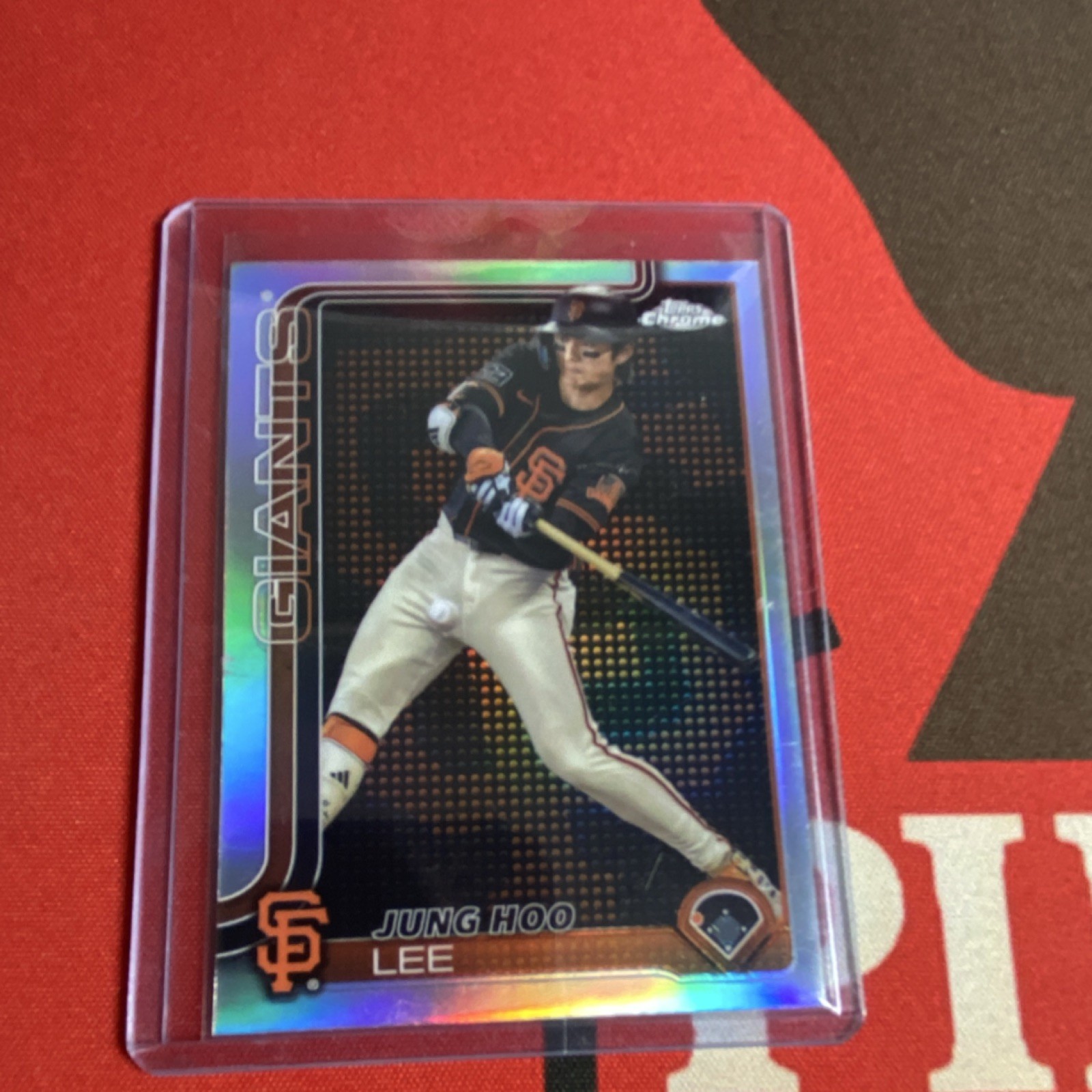 2025 Topps Chrome Jung Hoo Lee #119 Giants logo refractor SSP thumbnail 3