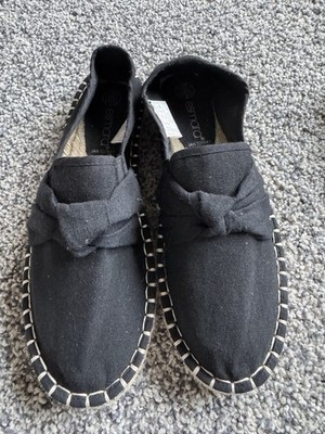 Esmara Women Black Espadrilles Flats US 8.5 Resortwear Comfort Bow Detail