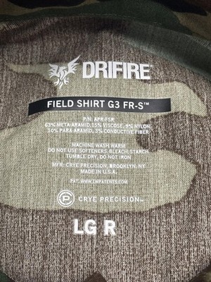 【極希少・実物難燃】CRYE PRECISION G3 DRIFIRE FR-S Crye Precision Field Shirt G3 FR-S DRIFIRE Large/Regular Nato