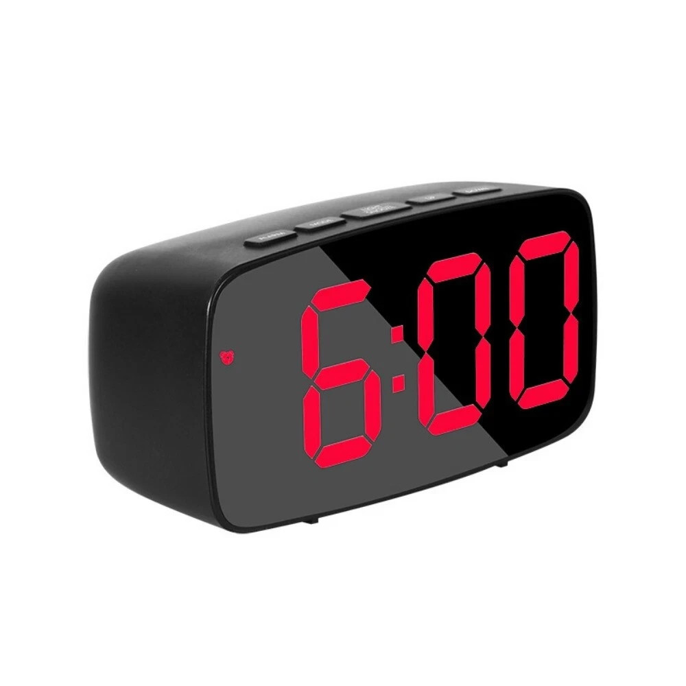 Large Mirror Display Usb Snooze Temperature Mode