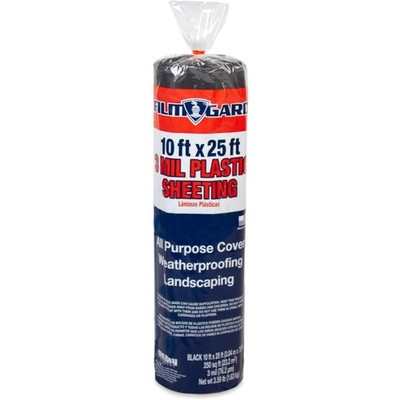 Durable 10' x 25' Black Plastic Sheeting - Multi-Purpose Protection for DIY
