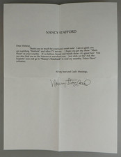 Autograph US Film- und TV Schauspielerin sowie Autorin Nancy Stafford (131561)