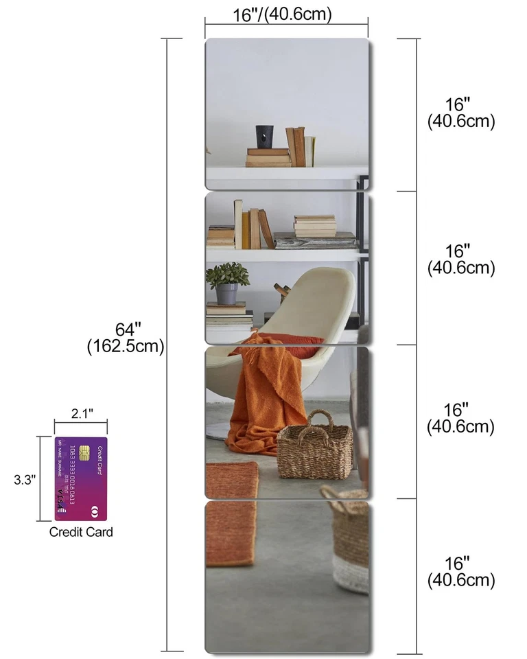 全长儿童安全防摔镜,塑料壁镜... — 第 2/4 张图片