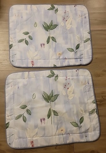 Vtg Croscill Botanical Gazebo White Blue Green Floral Set Of 2 Standard Shams
