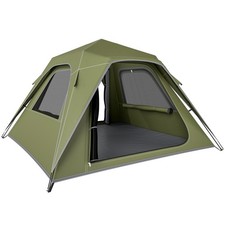 Outsunny Pop Up Tent Waterproof Camping Tents 3-4 People Green