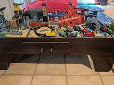 Wooden Thomas  Friends Train Table Track Set w/ Tracks, Bridges  Trains