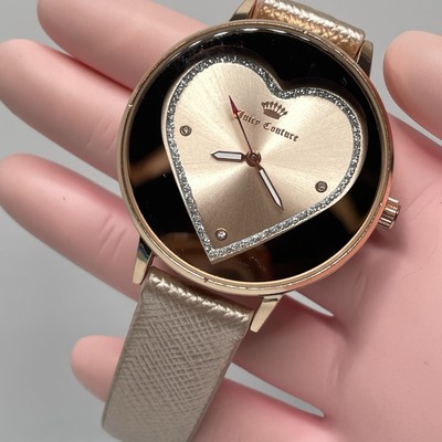 Juicy Couture Rose Gold Heart Round Face Glitter Women Watch Juicy Couture Watch - Etsy main image 4