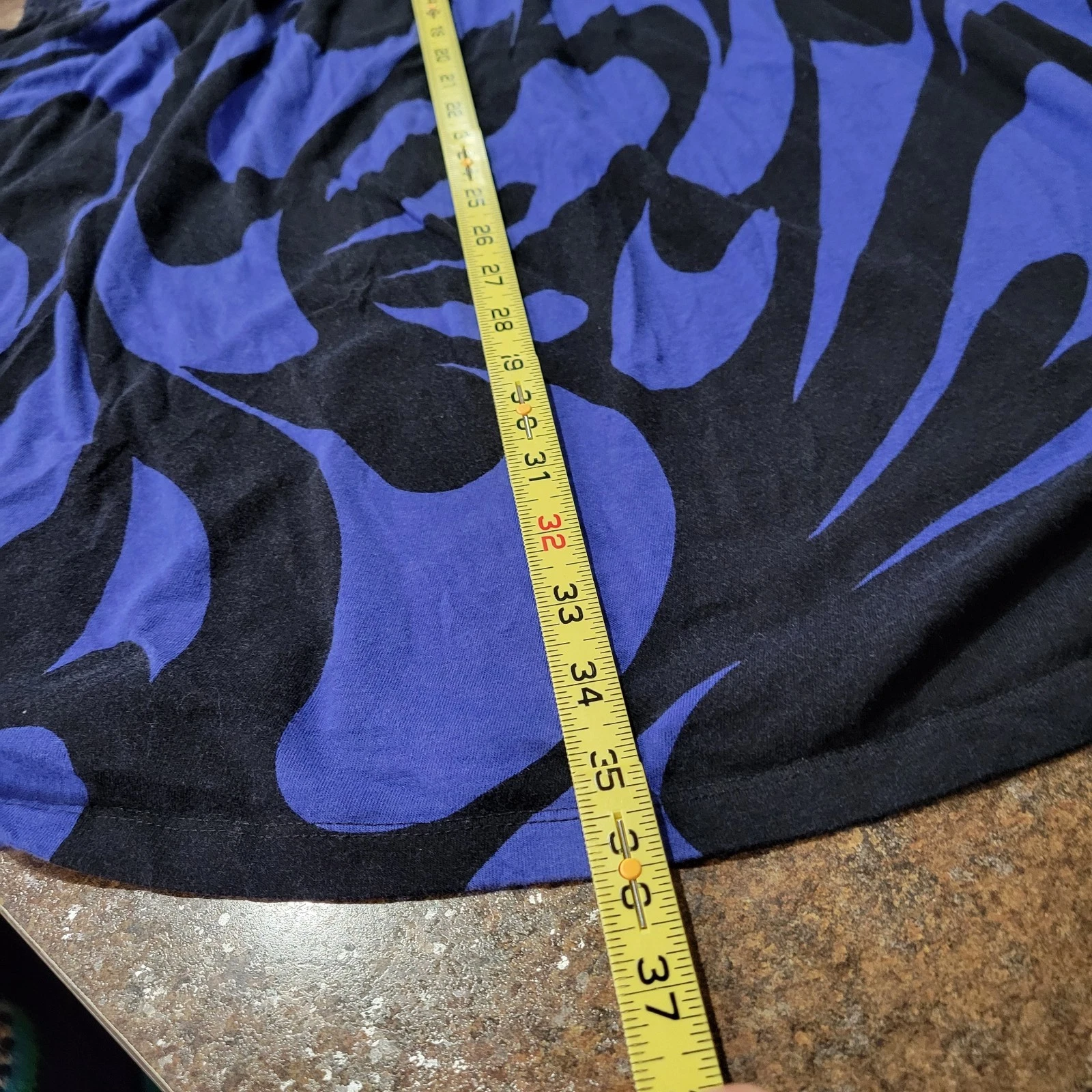 Abito Michael Kors taglie forti 1X blu e nero elastico in vita maniche cotone modal