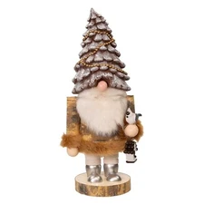 Kurt Adler 10-Inch Wooden Rustic Glamour Gnome Nutcracker