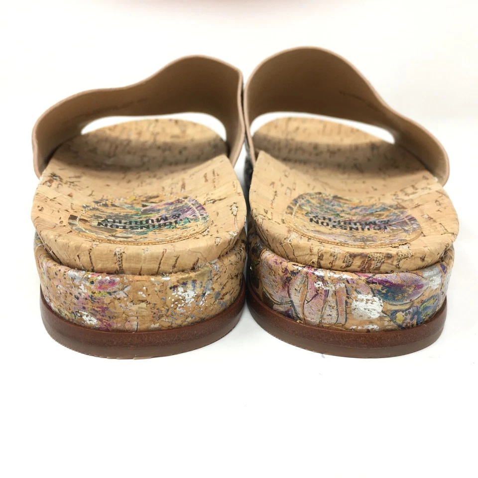 NUEVO Johnston & Murphy Chanclas Sandalias Zapatos Mujer Talla 6 Marrón Corcho Floral Foto 4 de 4