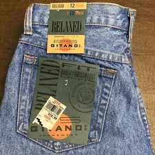 Gitano Women's Jeans Relaxed Tapered High Rise Size 12 Zip Fly Blue Denim