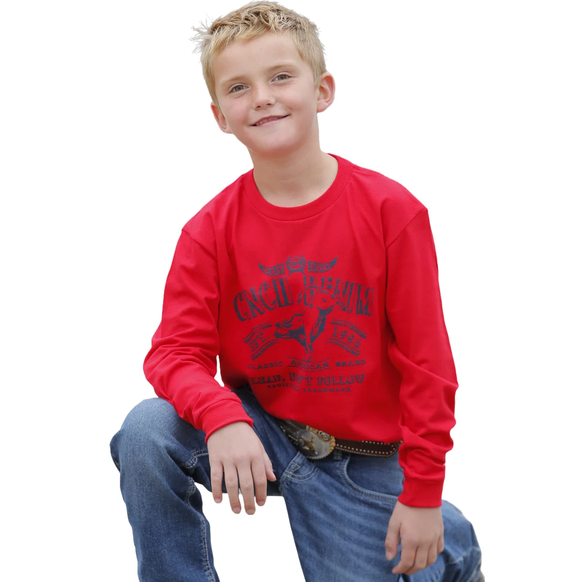 Chemise Western Enfant Cinch Taille 14 - Manches Longues, Motifs Bretelles - NEUF