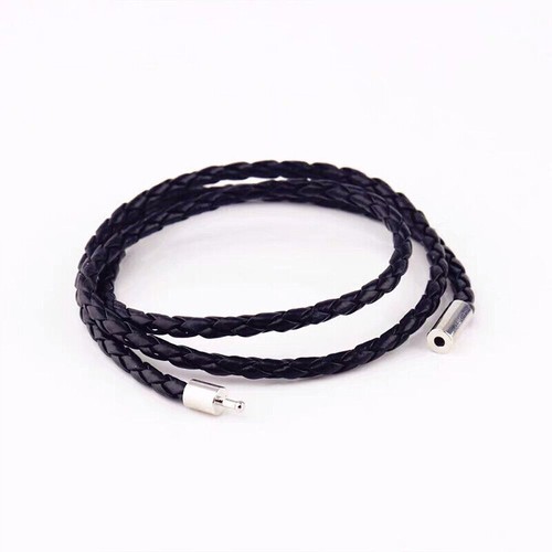PU Leather Bracelet Wristband Three Wrap Men Women Black Brown Adjustable Bangle - Picture 9 of 17