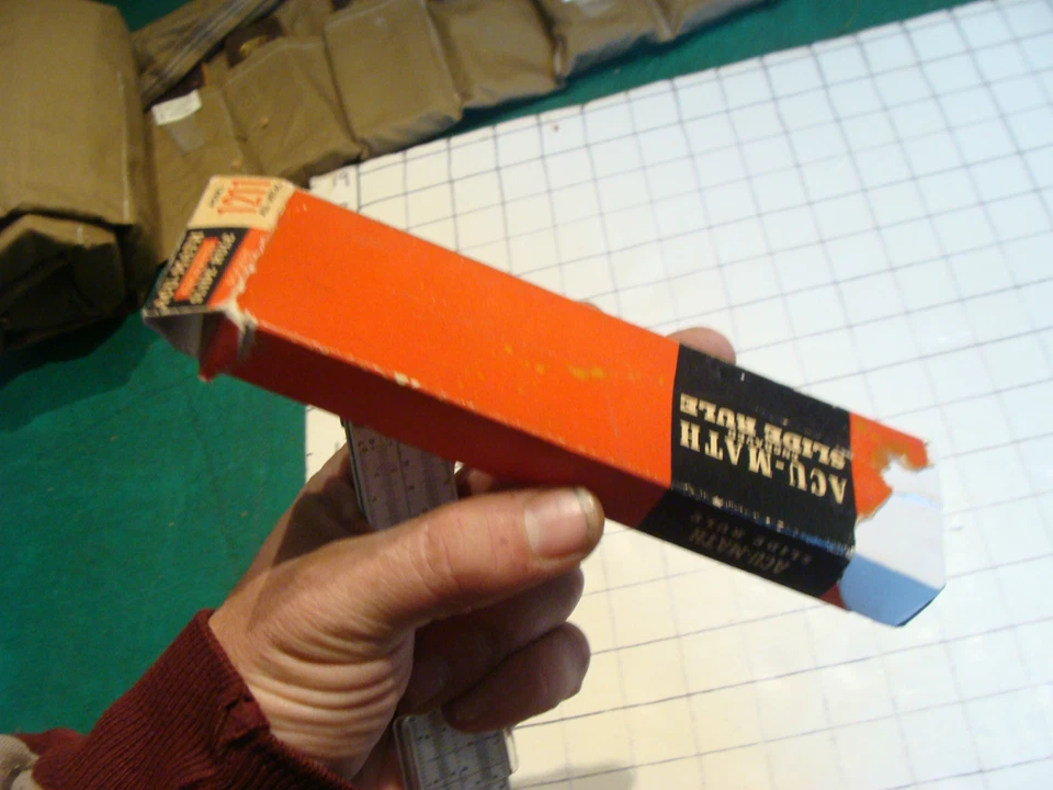 Regla deslizante original vintage de bolsillo: ACU-MATH 1211 en caja Foto 4 de 4