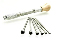 Large Wire Rounder Pin Vise Swivel Head Vise with Set of 6 Sizes 22 - 12 Gauges 