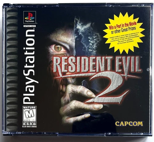 EXCELLENT ORIGINAL SONY PLAYSTATION 1 RESIDENT EVIL 2 PS1 BLACK LABEL 2 DISC SET