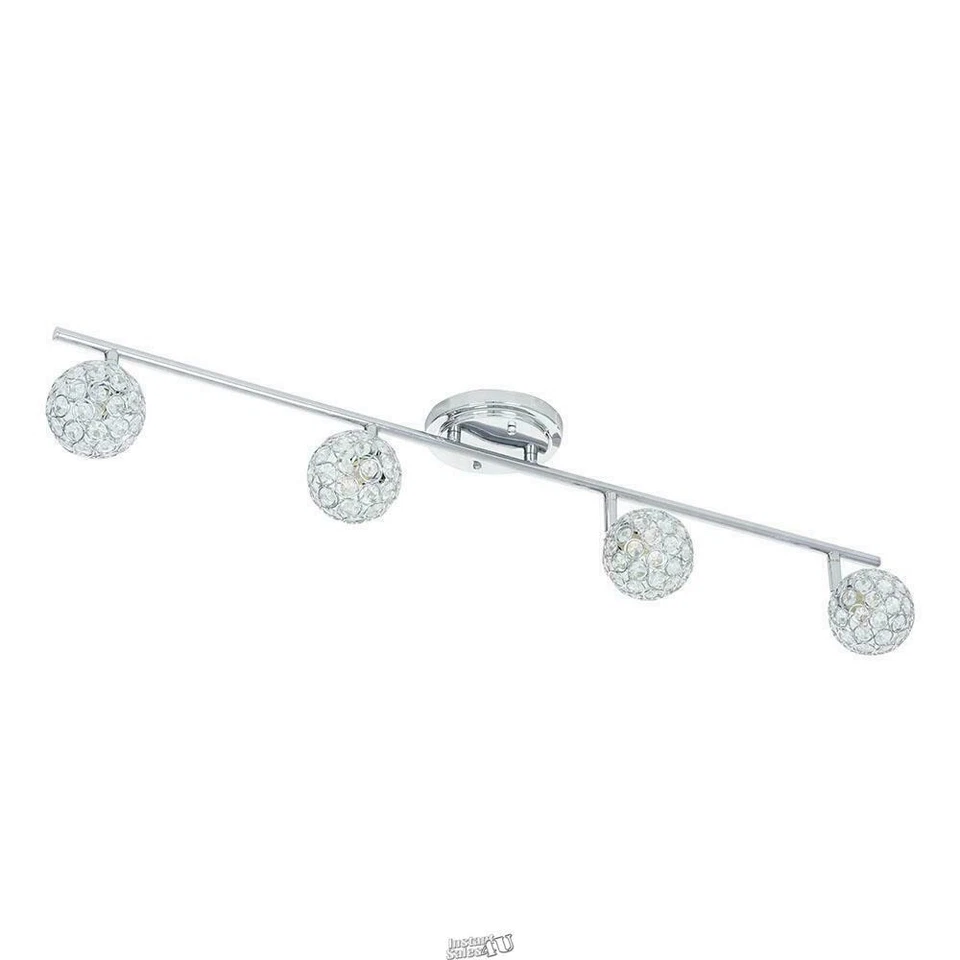 Hampton Bay-4-Light Chrome Fixed Track Lighting Kit Bar Crystal Ball Chrome  - Image 3 of 4
