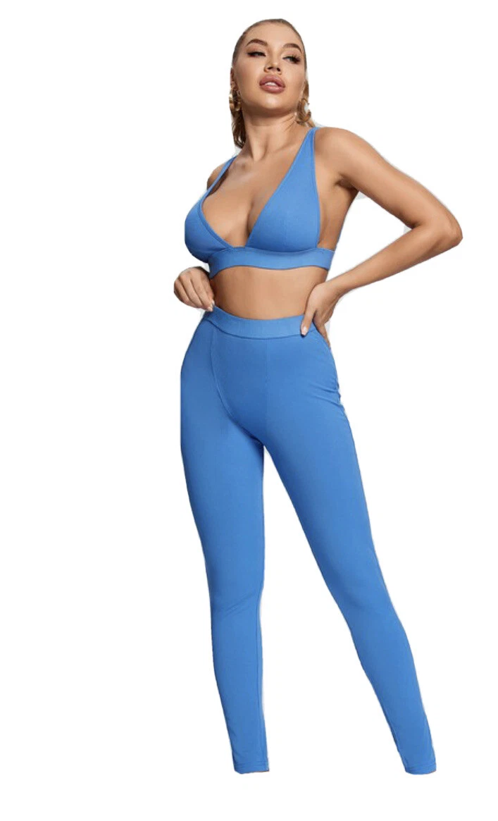 New Stylish Women Activewear Tight Outfit legging Set 2 Piece Two