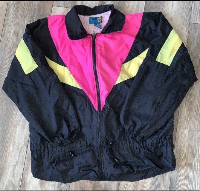 Vintage 90's On Your Mark Women's SZ M Black/Pink/Yellow Vintage 90's On Your Mark Women's SZ M Black/Pink/Yellow