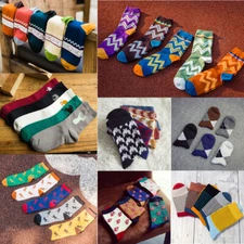 5 Pairs Casual Cotton Socks Design Multi-Color Fashion Dress Men's Women's Socks